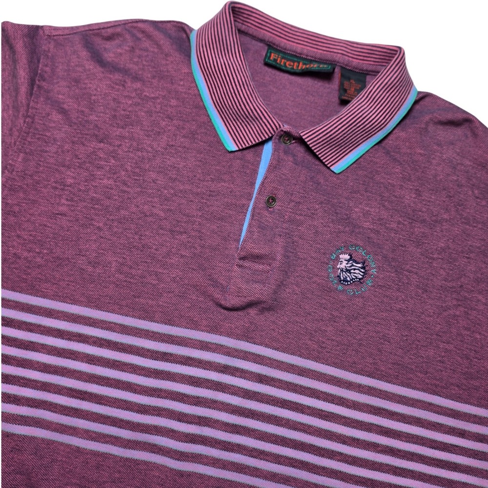Firethorn Mens Polo Shirt XL‎ Striped Bay Colony Golf Club Cotton Sporty